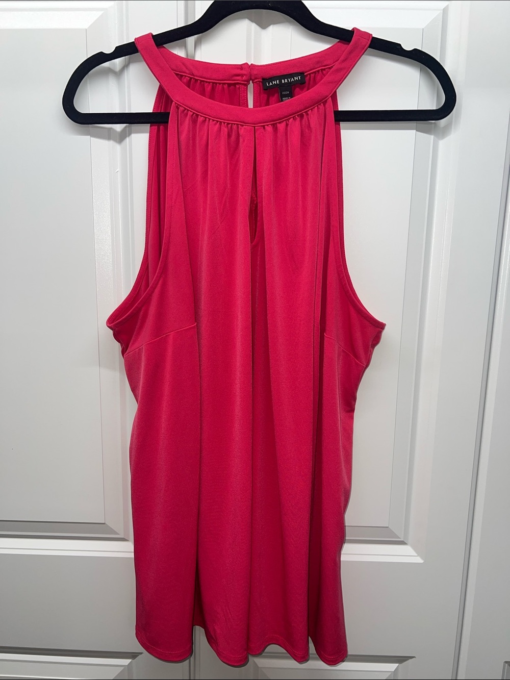 Lane Bryant Hot Pink Halter Keyhole Blouse Size 22/24